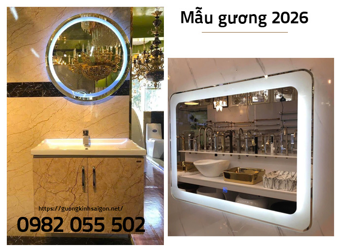 Mẫu gương Led phòng tắm