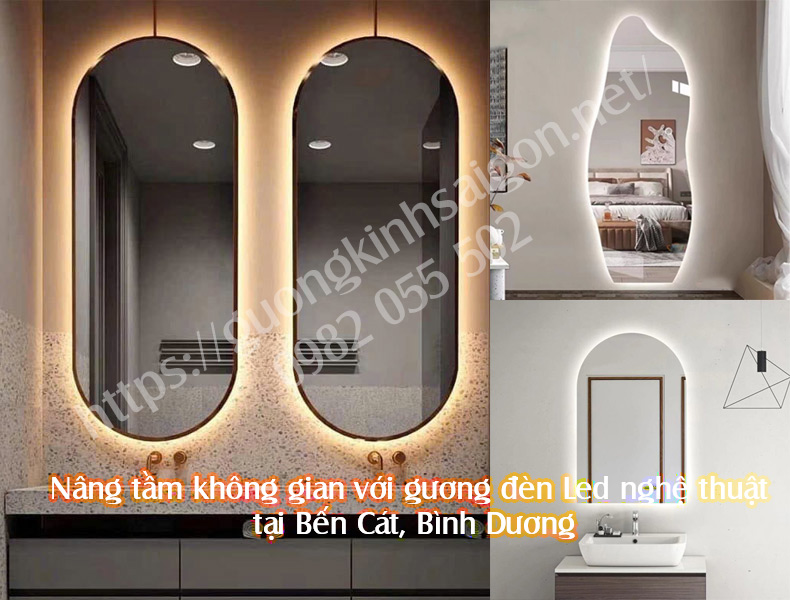 Nâng tầm không gian với gương đèn Led nghệ thuật tại Bến Cát, Bình Dương